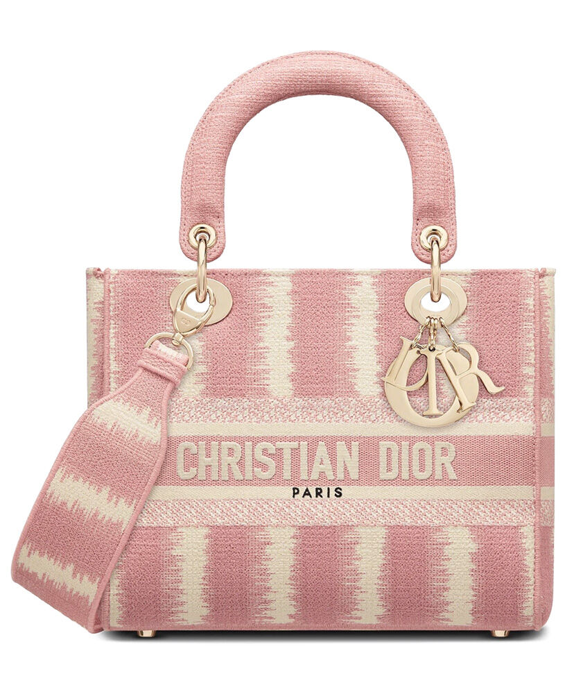 Christian Dior Medium Lady D lite Bag Canva Pink